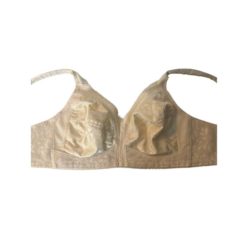 Playtex Womens Floral Soft Cup Bra 38C Beige Full Coverage Non-Wired Adjustable - Picture 4 of 7